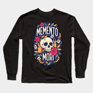 Skull and Roses Memento Mori Long Sleeve T-Shirt